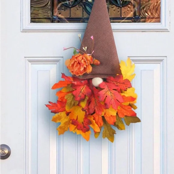 Autumn Maple Leaves Wreath For Front Door/Back Door Decoration - Picture 5 of 6